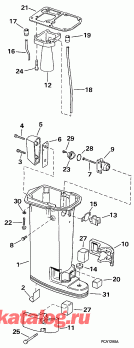��������� ��������� Evinrude E10SELEUS 1997  - haust Housing - haust ������