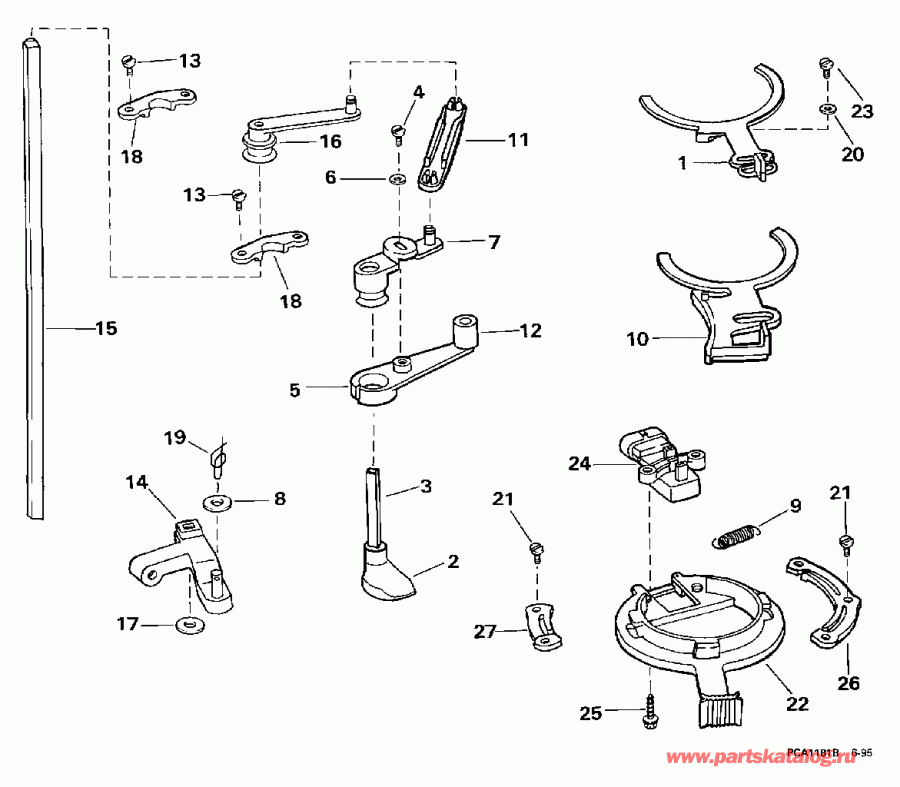  EVINRUDE E115GLEUA 1997  - rottle Linkage / rottle ��������� ��������