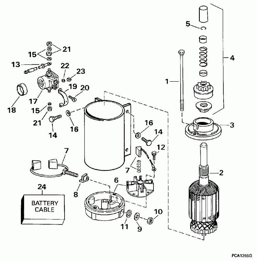 ��������� Evinrude E115JLEUM 1997  - ectric Starter & Solenoid - ectric ������� & Solenoid
