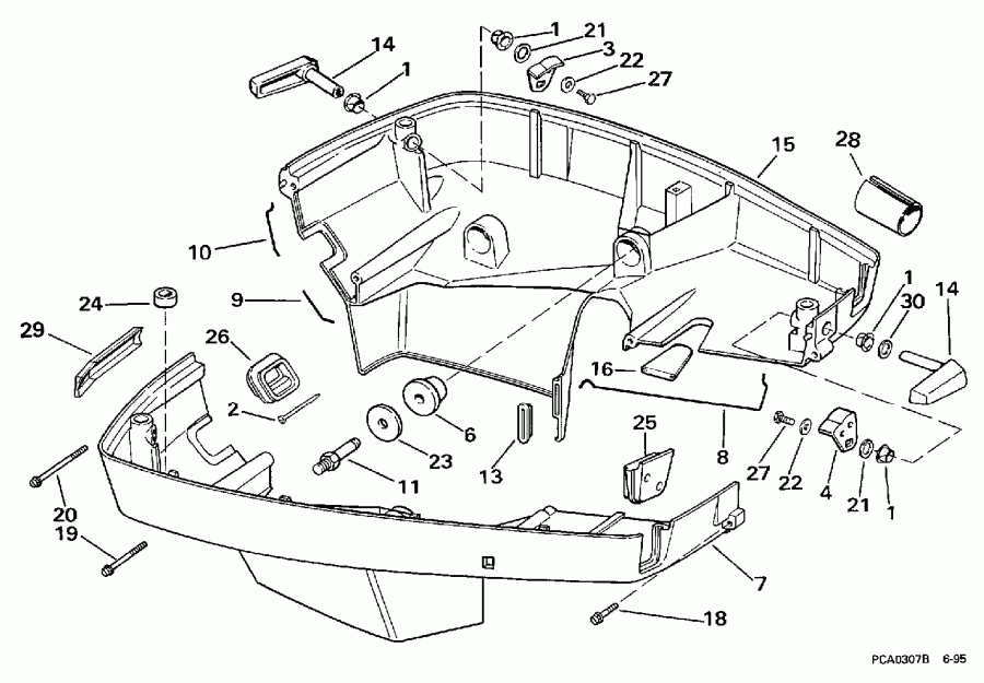 ��������� EVINRUDE E130TXAUM 1997  - wer ������ ��������� (�����) / wer Engine Cover