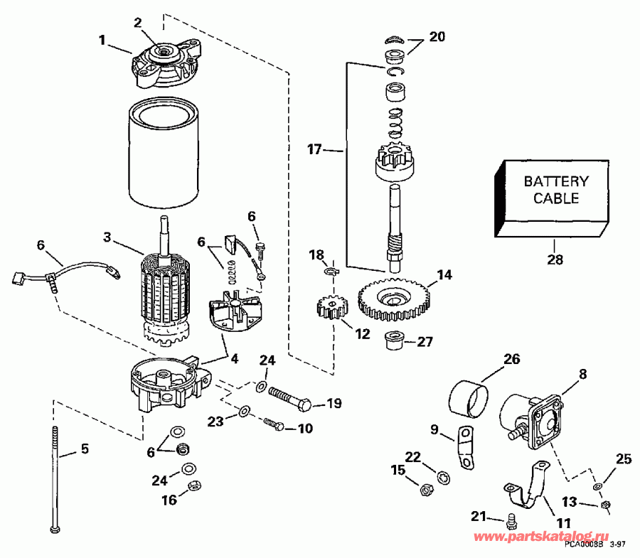 ��������� ����� EVINRUDE E150EXEUC 1997  - ectric Starter & Solenoid