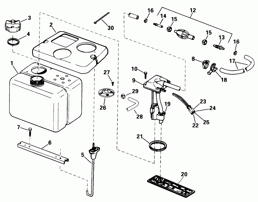 ��������� ����� Evinrude E150ICXEUC 1997  - 1.8 ������ /  1.8 Gallon