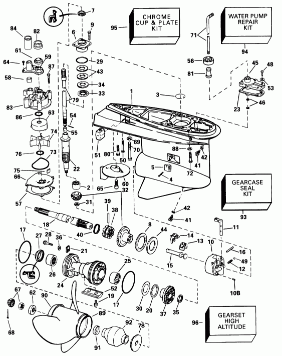 ��������� Evinrude E150ILEUC 1997  -  Standard Rotation -- Pl & Ix Models / �������� Rotation -- Pl & Ix Models