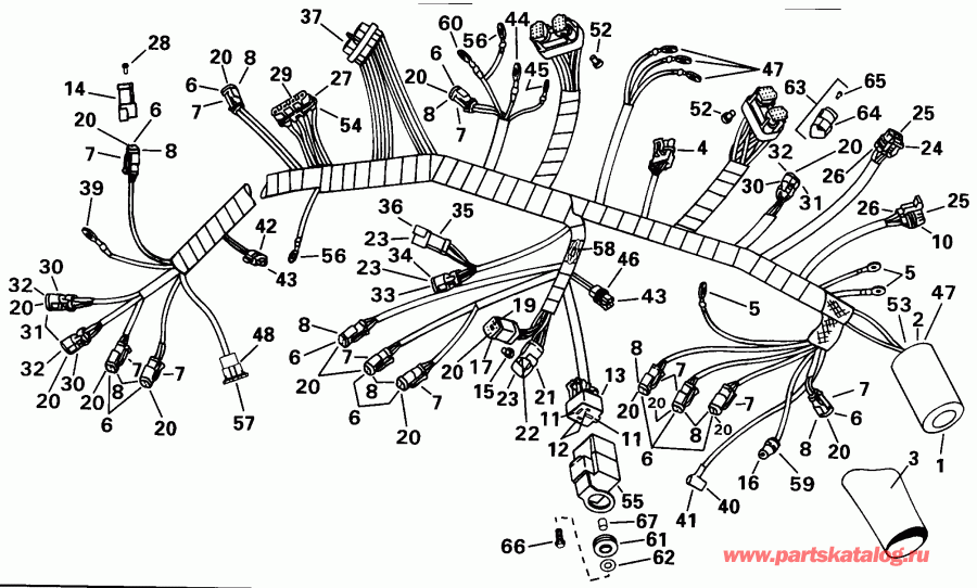 ��������� Evinrude E150ILEUC 1997  - tor ������ Assembly / tor Cable Assembly