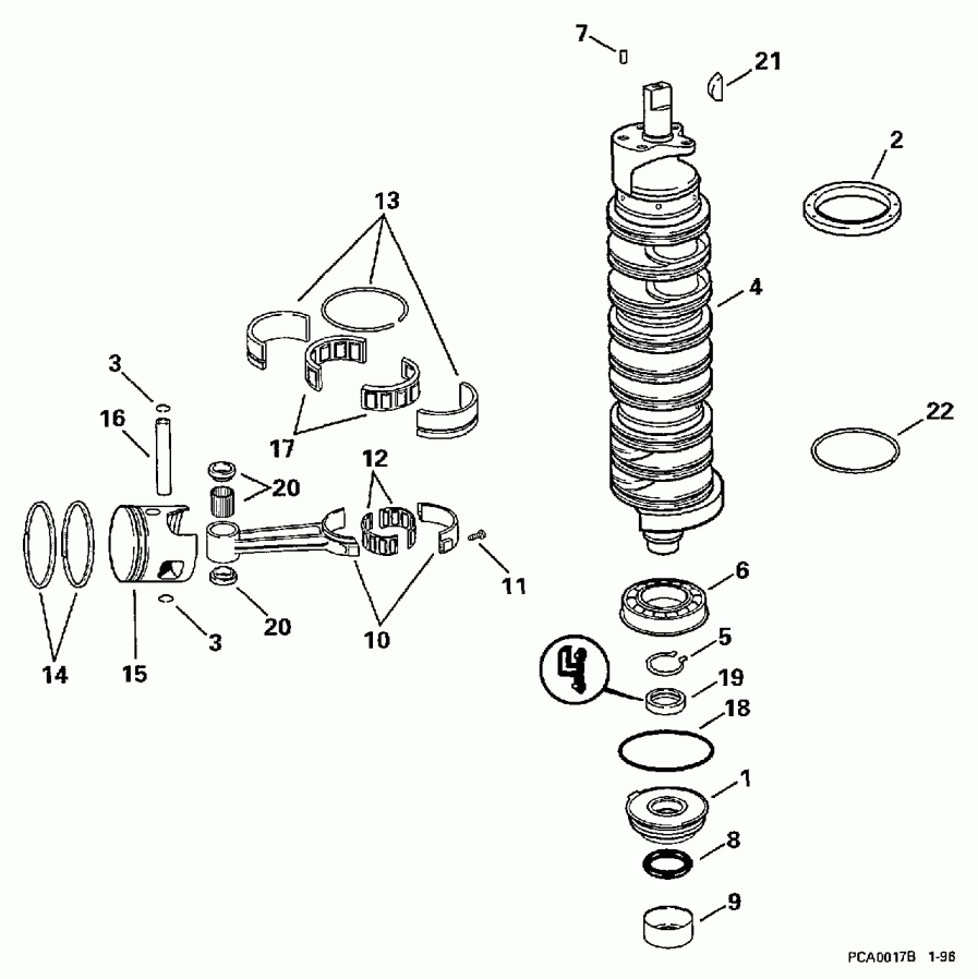  ������� E150NXEUC 1997  - ank��� & ������ - ankshaft & Pistons