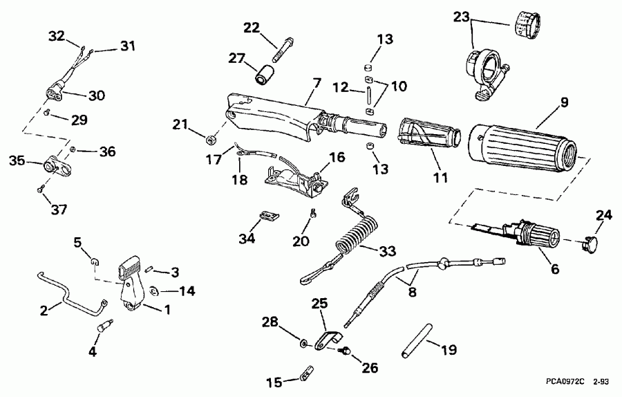 ��������� EVINRUDE E15ELEUC 1997  - eering & Shift Handle / ee������ & ������������� Handle