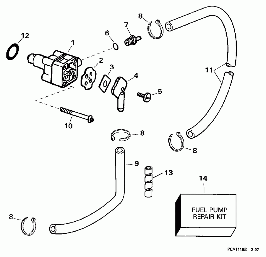 ��������� ��������� Evinrude E15FRELEUA 1997  - el ����� / el Pump