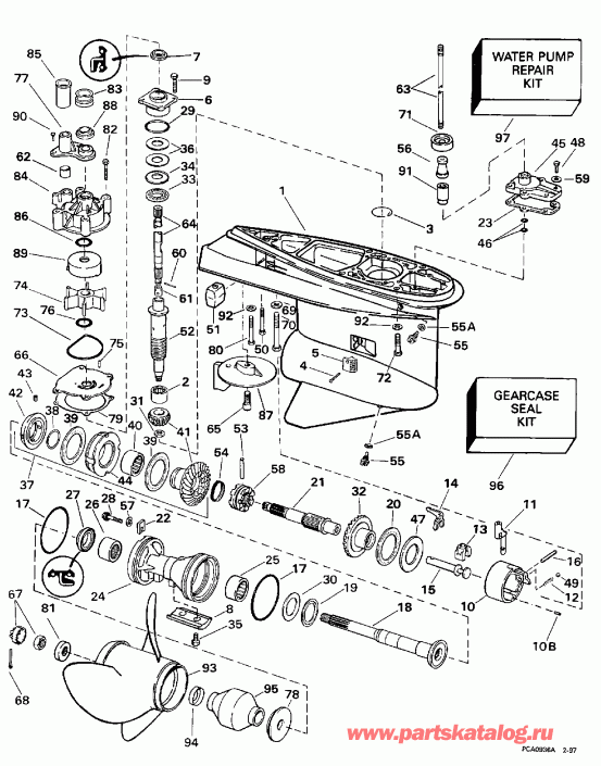 ��������� ��������� Evinrude E200STLEUB 1997  - Counter-rotation / Counter-rotation