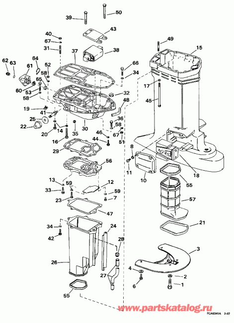 ����� EVINRUDE E225CZEUD 1997  - haust ������ - haust Housing