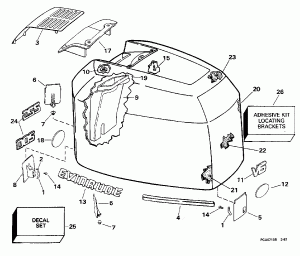 ������ ��������� (�����) - Evinrude - 200stl, 225stl (Engine Cover - Evinrude - 200stl, 225stl)
