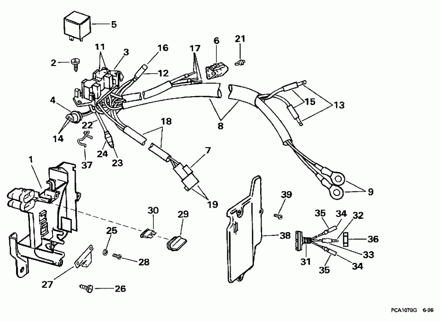 ��������� Evinrude E225TZEUD 1997  - wer Trim/tilt Electrical / wer Trim / tilt ���������