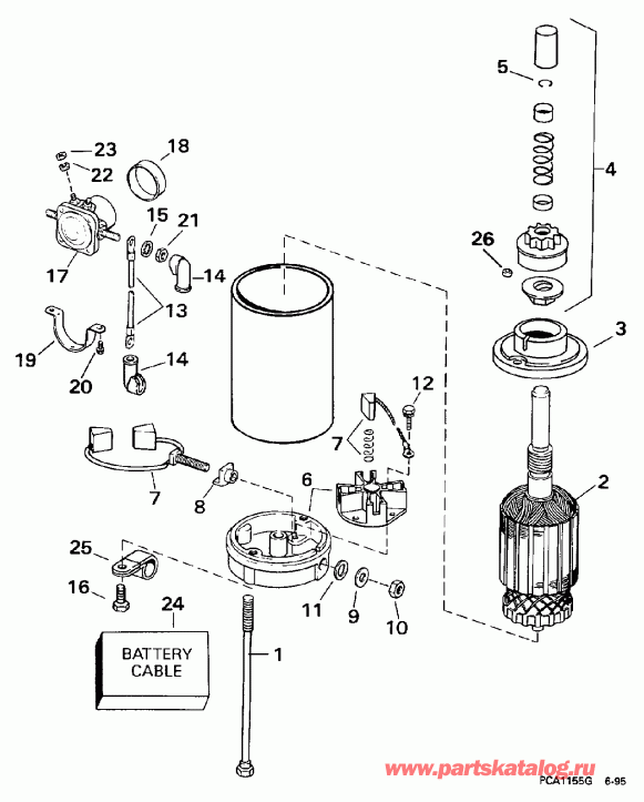 ��������� ��������� Evinrude E25ELEUB 1997  - ectric ������� & Solenoid / ectric Starter & Solenoid