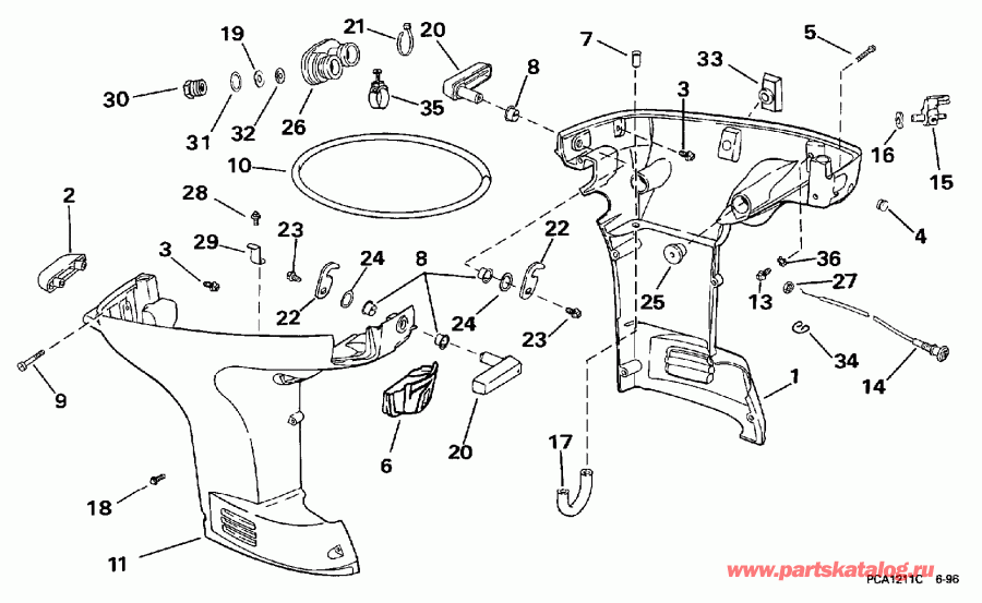  Evinrude E25QLEUR 1997  - wer Engine Cover / wer ������ ��������� (�����)