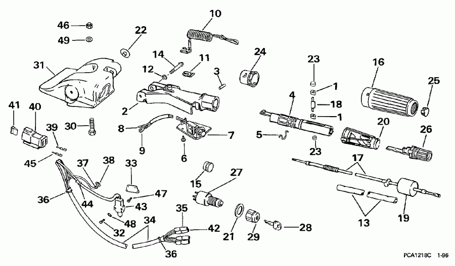 ��������� ����� EVINRUDE E25QLEUR 1997  - ee������ & ������������� Handle