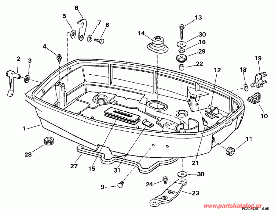 �������� ��������� ����� Evinrude E25REUM 1997  - wer ������ ��������� (�����) - wer Engine Cover