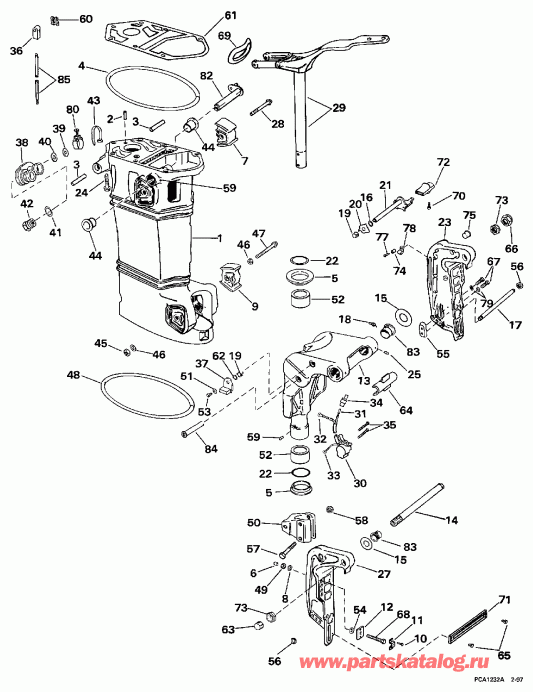 ��������� �������� ����� Evinrude E25RMEUR 1997  - Power Trim & Tilt - ���������������� ��������� �������