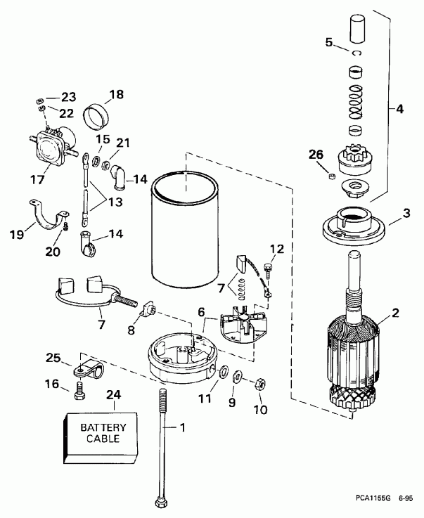 ��������� �������� ����� EVINRUDE E25TEEUM 1997  - ectric Starter & Solenoid / ectric ������� & Solenoid