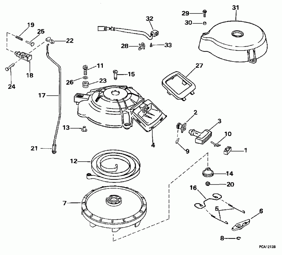 ��������� ����� EVINRUDE E25TKLEUR 1997  - wind ������� - wind Starter
