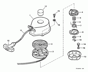 ���������� ������� � ����� (Recoil Starter Assembly)