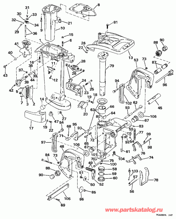 ��������� EVINRUDE E30TELEUD 1997  - dsection - dsection