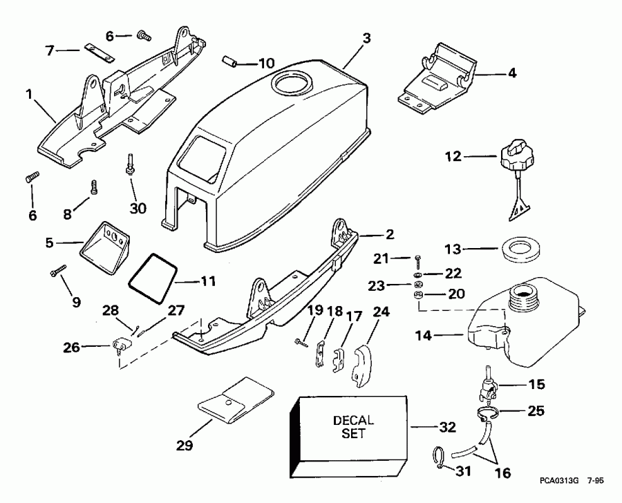 �������� ��������� ����� ������� E3ROEUD 1997  - Johnson / evinrude & ���������� ��������� ��� / Johnson/evinrude & Integral Fuel Tank