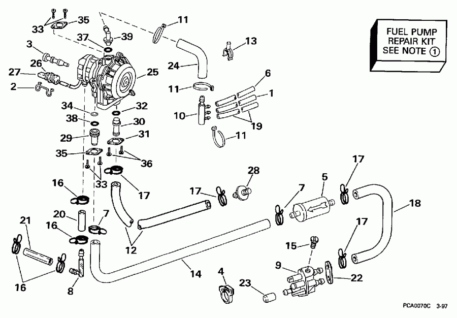 �������� ��������� ����� EVINRUDE E50ESLEUR 1997  - el Pump