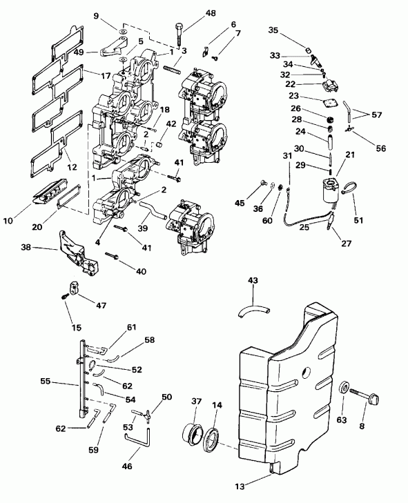 �������� ����� EVINRUDE E50ESLEUR 1997  - ���� Start / Rope Start