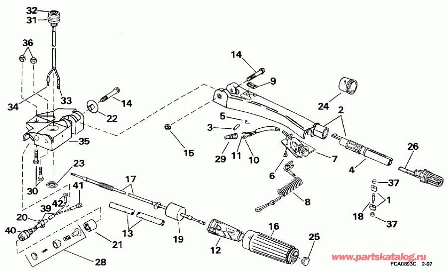  Evinrude E50ESLEUR 1997  - ee������ & ������������� Handle
