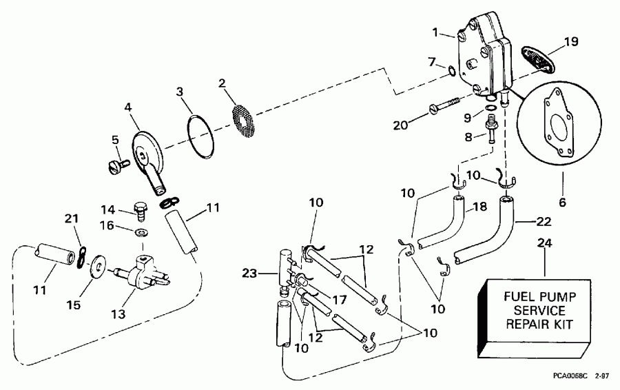 �������� ����� EVINRUDE E50TLEUC 1997  - el Pump & Filter