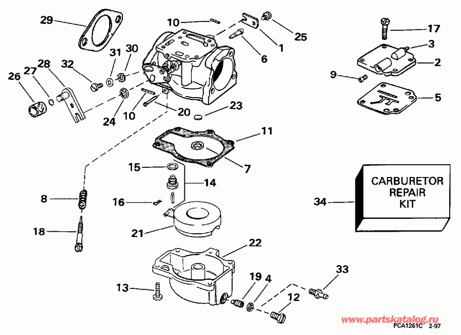 �������� ����� Evinrude E55RSLC 1997  - rburetor