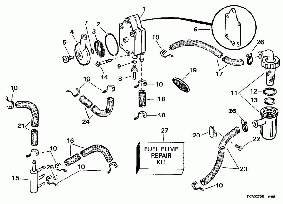 ��������� Evinrude E55RSLC 1997  - el Pump & Filter / el ����� & ������