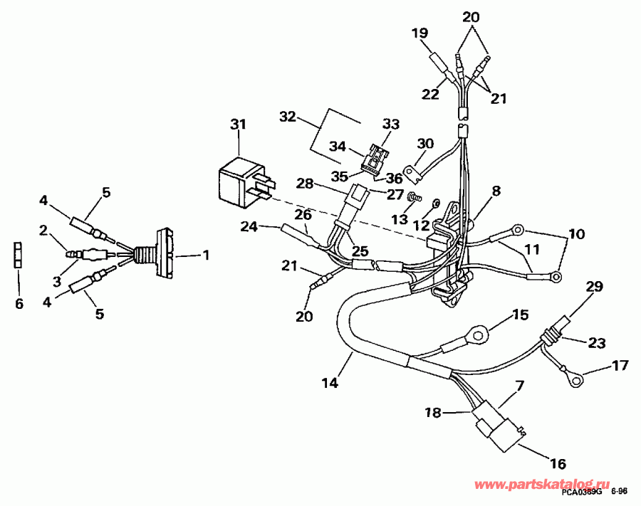 ��������� ��������� Evinrude E60TTLEUA 1997  - wer Trim/tilt Electrical - wer Trim / tilt ���������