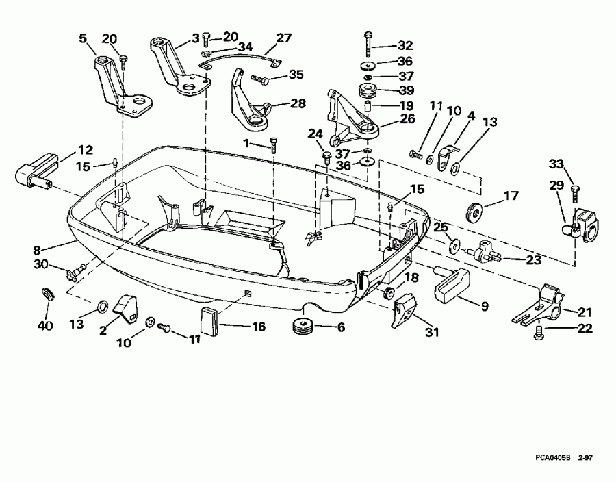  Evinrude E65RSLZ2 1997  - wer ������ ��������� (�����) - wer Engine Cover