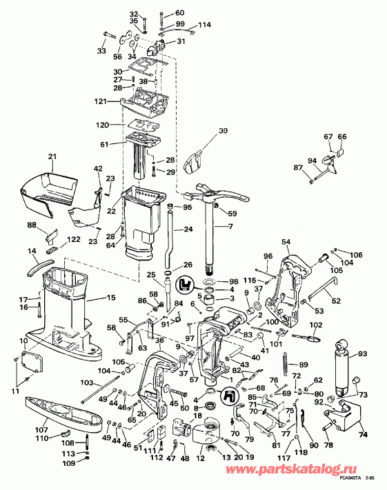 �������� ����� EVINRUDE E65RSLZ2 1997  - dsection / dsection