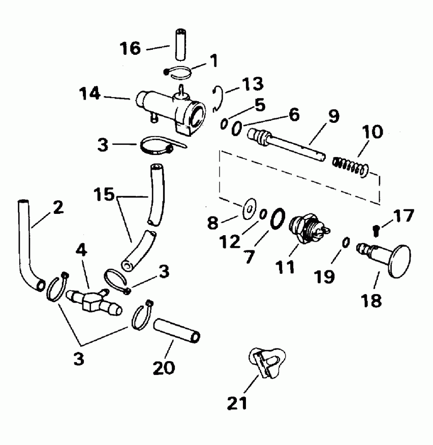  EVINRUDE E6REUC 1997  - eering Handle / ee������ Handle