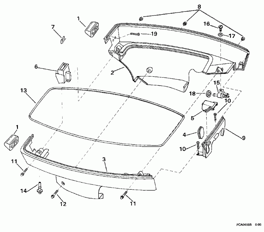�������� ��������� ����� Evinrude E6RLEUC 1997  - wer ������ ��������� (�����) - wer Engine Cover