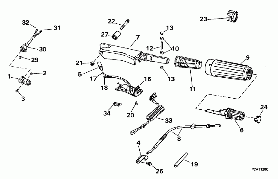 �������� ����� EVINRUDE E8FREUR 1997  - ee������ & ������������� Handle - eering & Shift Handle