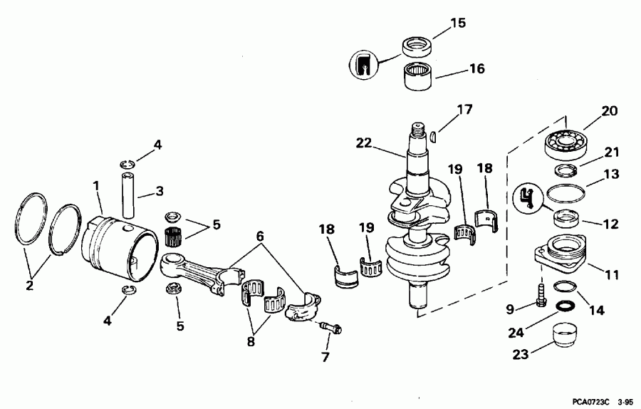 �������� ����� ������� E90TSLEUA 1997  - ankshaft & Piston / ank��� & �������