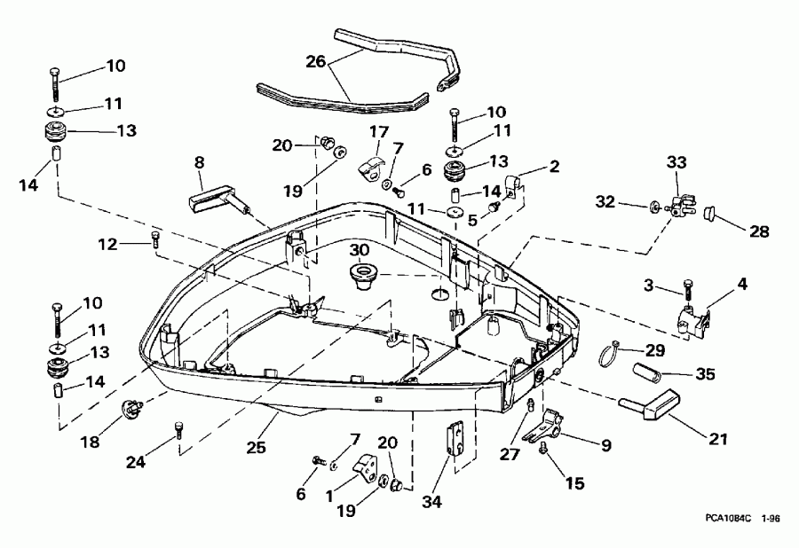 ��������� ����� Evinrude E90TSLEUA 1997  - wer Engine Cover