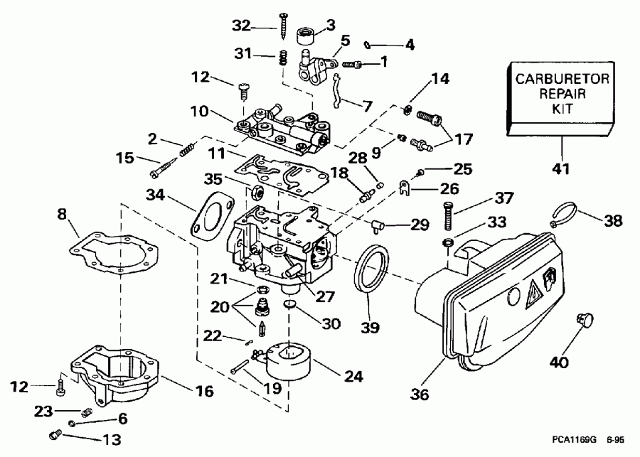 �������� ��������� ����� Evinrude HE15KCF 1997  - rburetor - rburetor