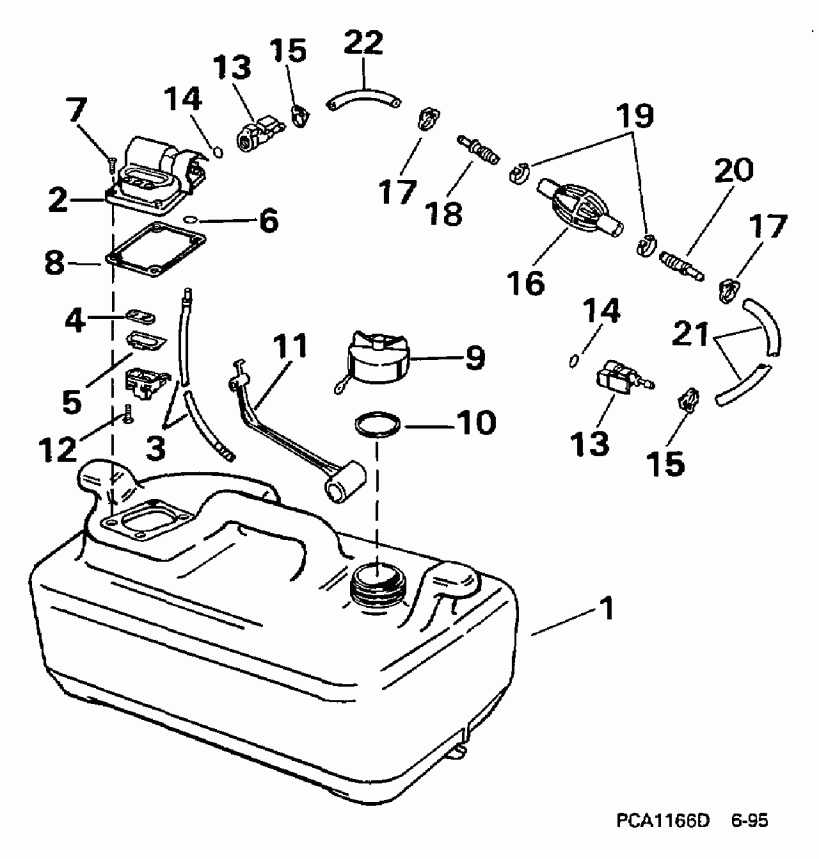 �������� ��������� ����� Evinrude HE15KCLF 1997  - 3 ������ - 15kc Models Only