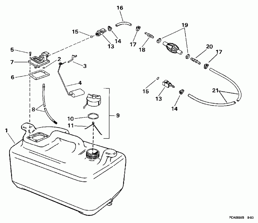 �������� ��������� ����� Evinrude HE15KCLF 1997  - 6 ������ - 15kc Models Only