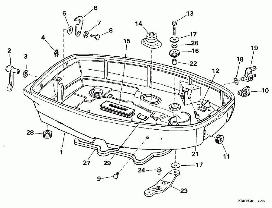  Evinrude HE25RSLV 1997  - wer ������ ��������� (�����) - wer Engine Cover