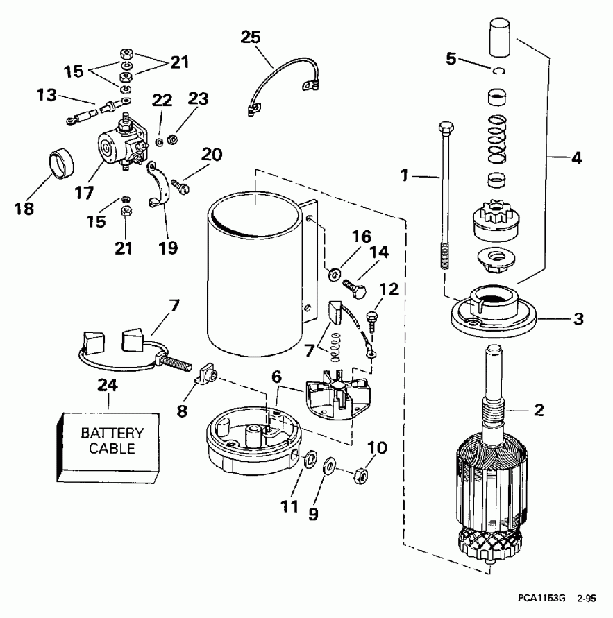 �������� ����� Evinrude HE40REUC 1997  - ectric ������� & Solenoid - ectric Starter & Solenoid