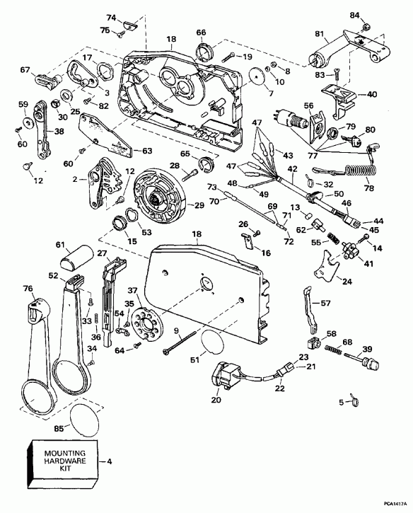 ����� Evinrude HE55WMLZ 1997  - mote ���������� - mote Control