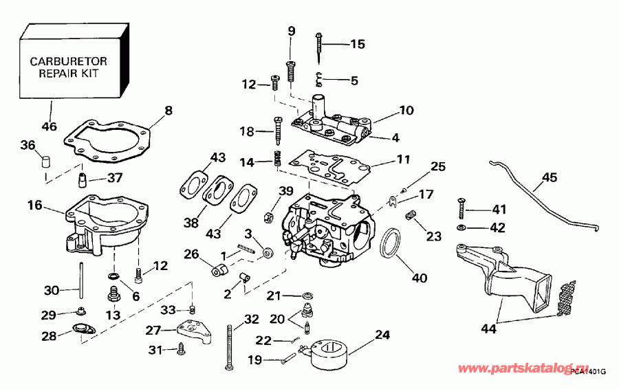 ��������� �������� ����� Evinrude HE6FRLEUR 1997  - rburetor - rburetor