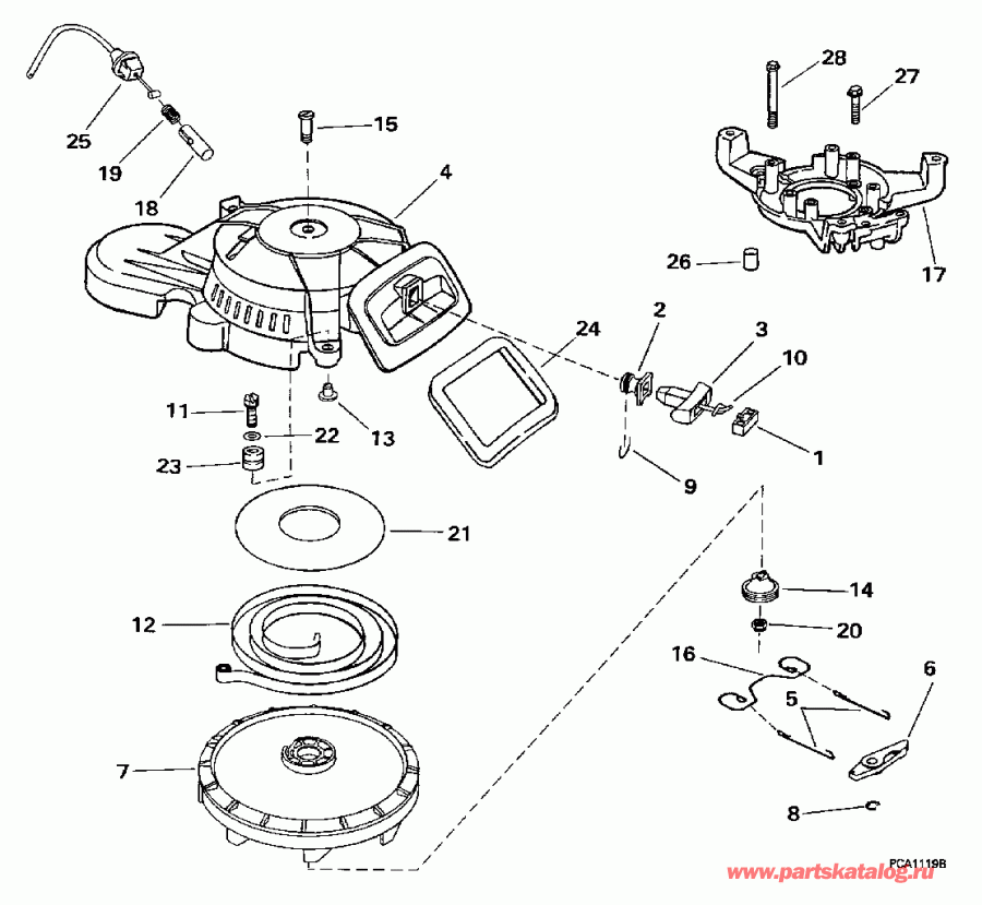 ��������� ��������� EVINRUDE HE8FRLEUR 1997  - wind ������� / wind Starter