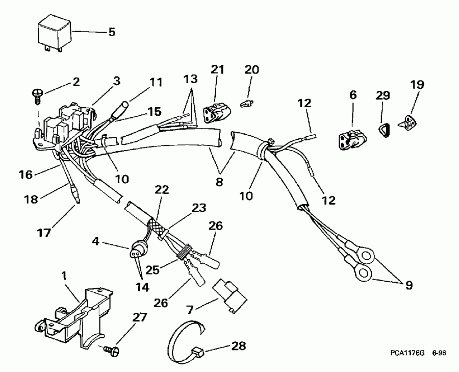 �������� ��������� ����� Evinrude L115GLEUR 1997  - wer Trim / tilt ��������� / wer Trim/tilt Electrical
