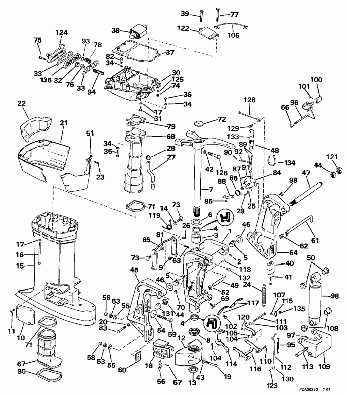 �������� ����� EVINRUDE SE100WTPLZ 1997  - dsection / dsection