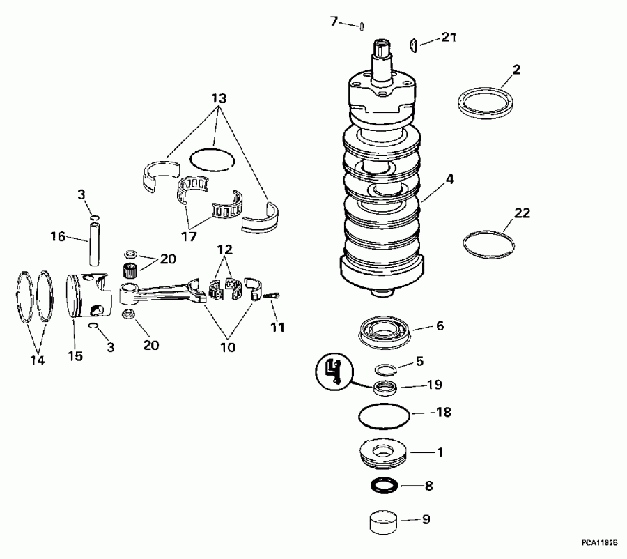 ��������� ������� SE105RWLP 1997  - ankshaft & Piston - ank��� & �������